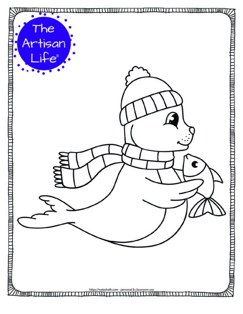 Free printable winter animal coloring pages for kids