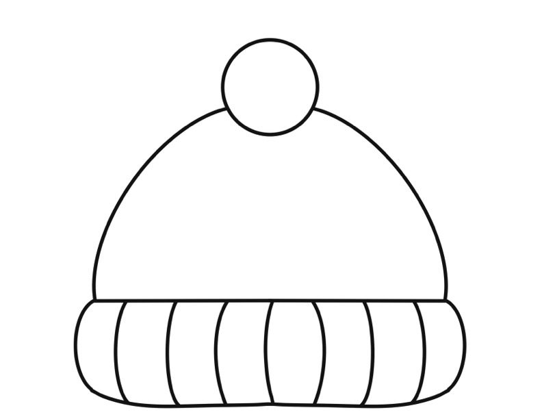 Free printable winter hat craft template