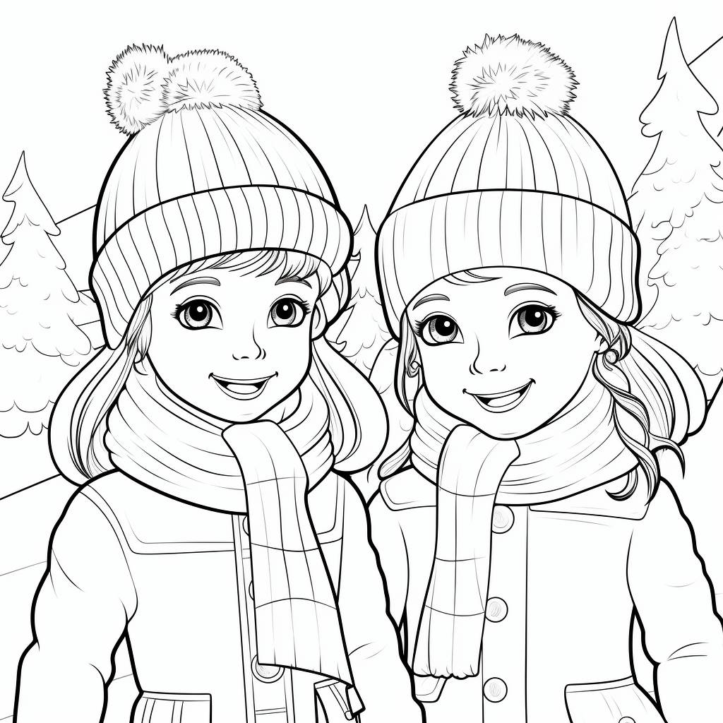 Winter hats coloring pages