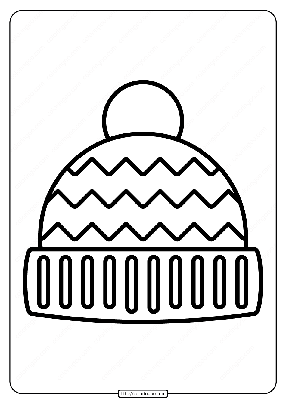 Free printable winter hat pdf coloring page hat template coloring pages winter hats