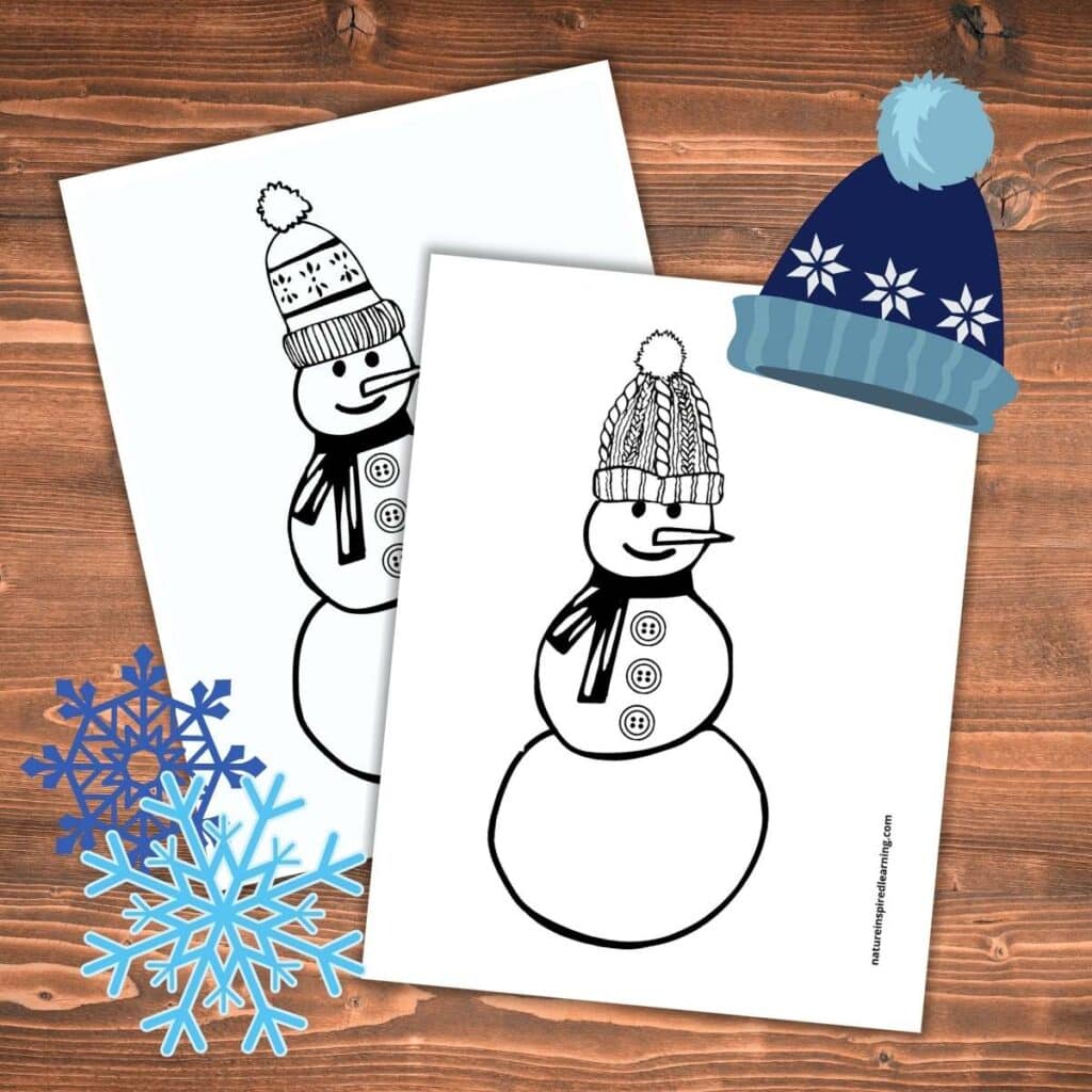 Snowman coloring pages perfect for winter