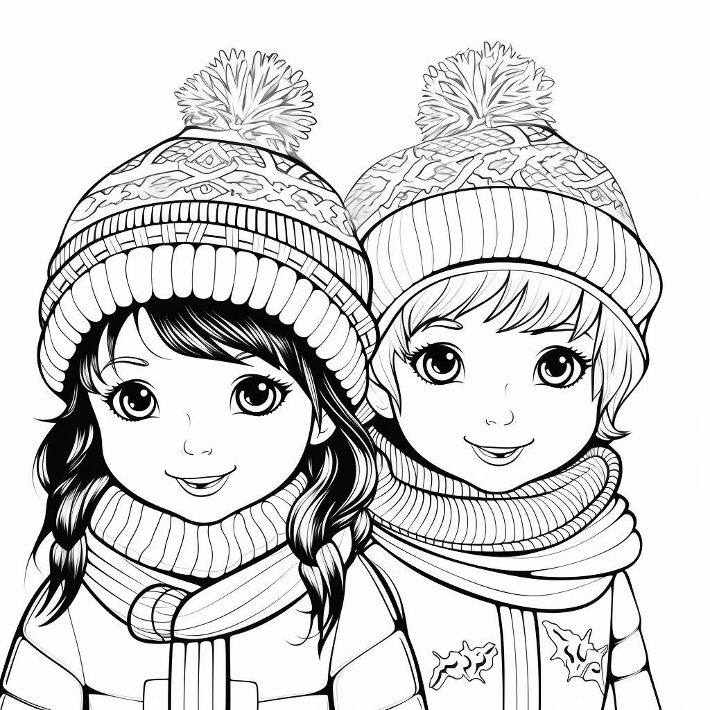 Winter hats coloring pages