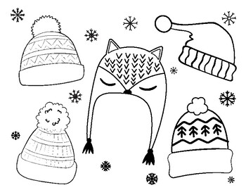 Winter hats coloring sheets by art with ms lindsey tpt