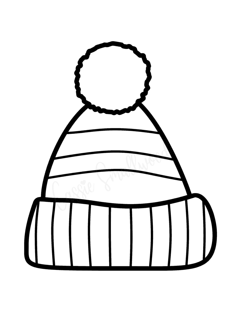 Cute winter hat templates and coloring pages