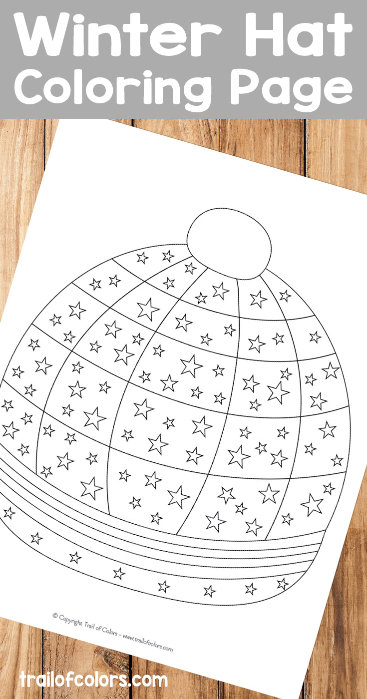 Winter hat coloring page