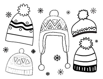 Winter hats coloring sheets by art with ms lindsey tpt