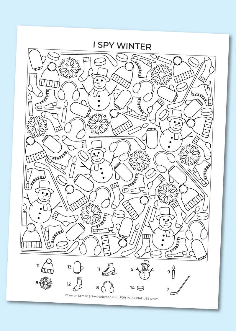 Printable i spy winter