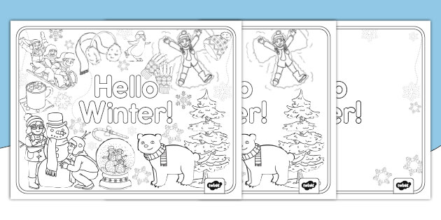 Lets doodle winter coloring sheets teacher made