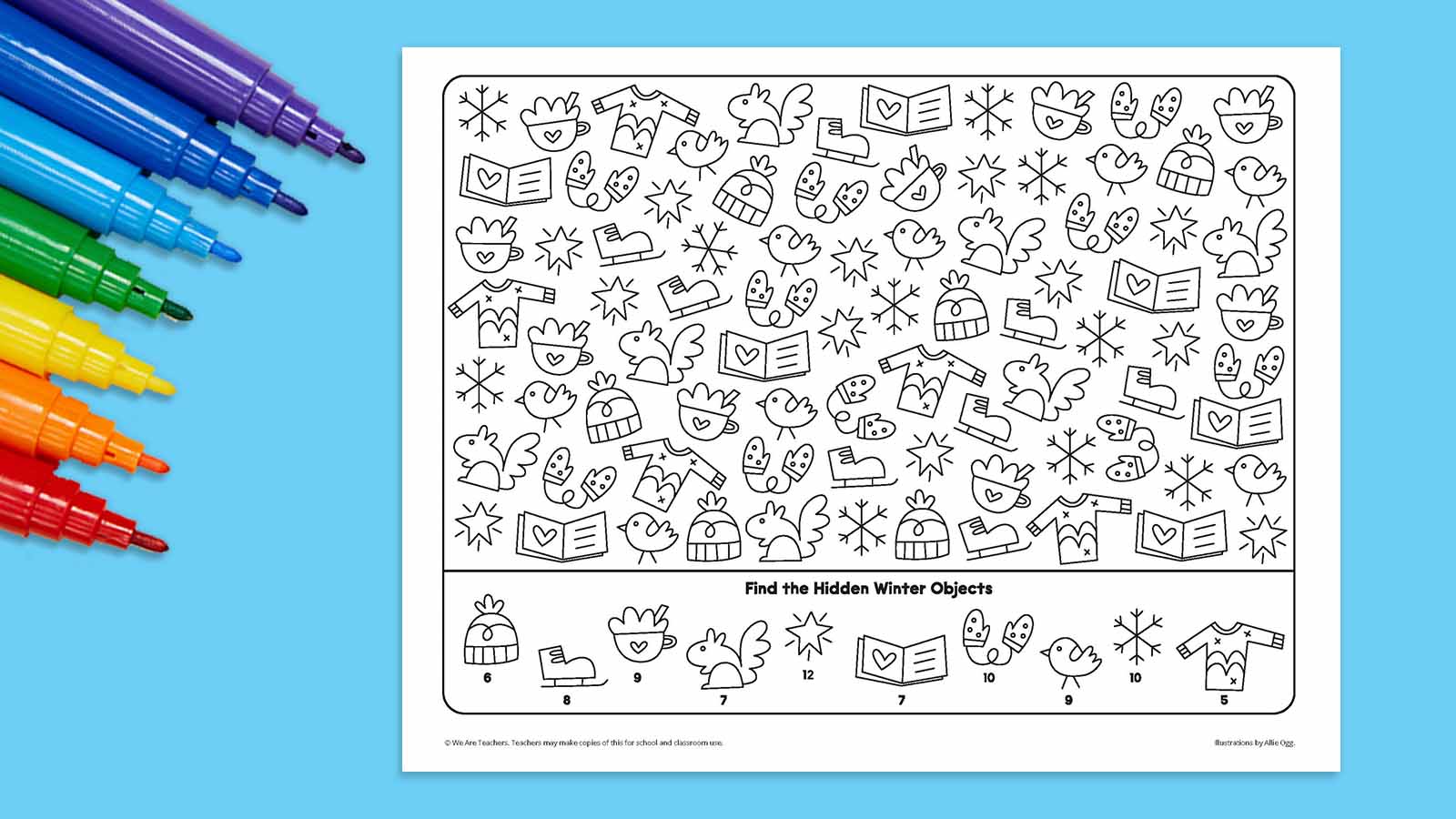 Winter seek and find free printable activity