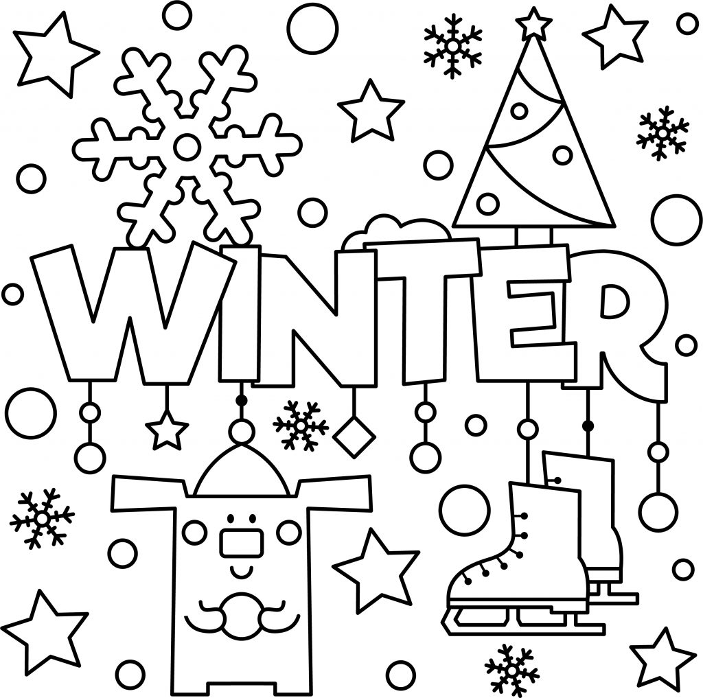 Wele winter colouring page