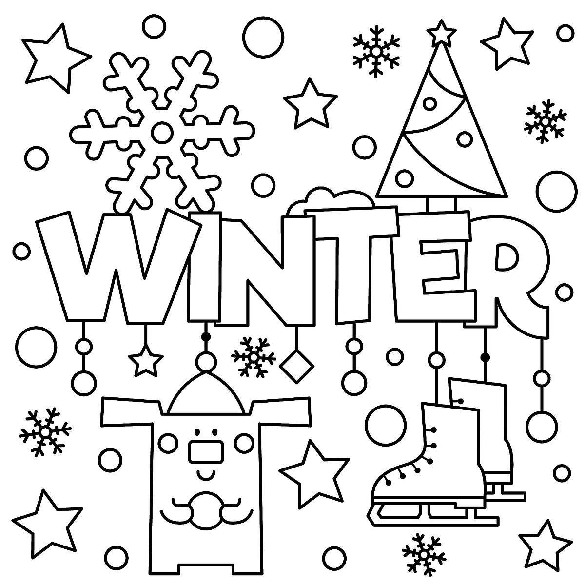 Winter coloring puzzle pages free printable winter