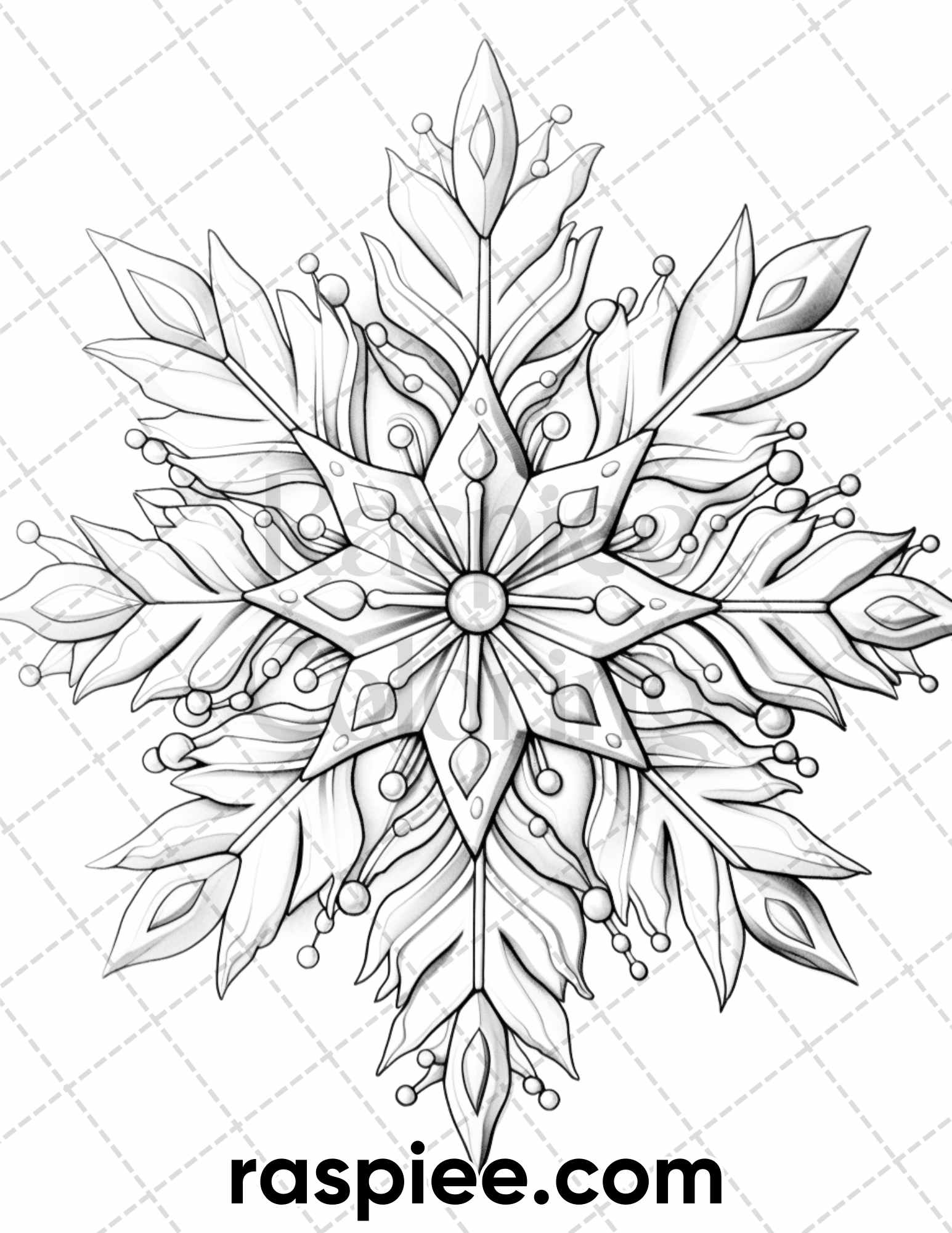 Christmas snowflake grayscale coloring pages for adults printable â coloring