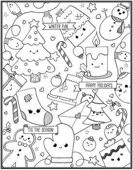 Winter coloring page for early finishers holiday coloring sheet