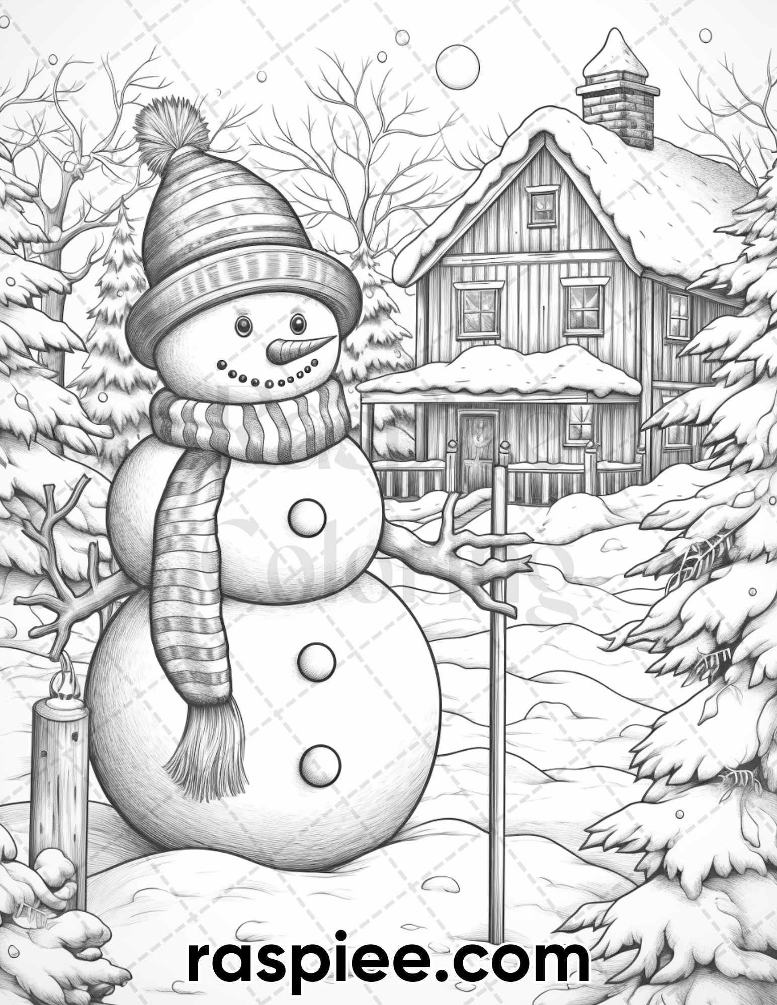 Chistmas snowman grayscale coloring pages for adults printable pdf â coloring