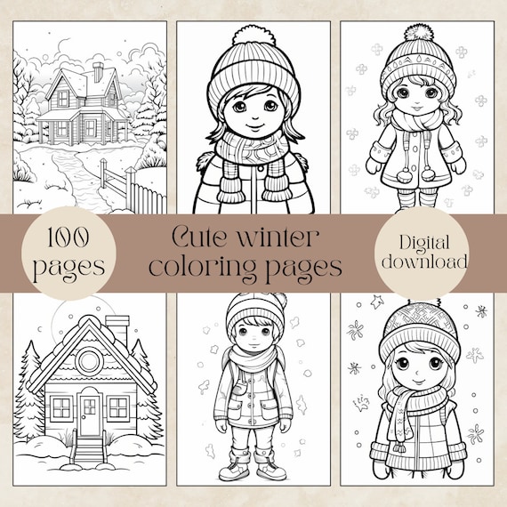 Cute winter coloring pages for kids holiday coloring winter activity for kids
