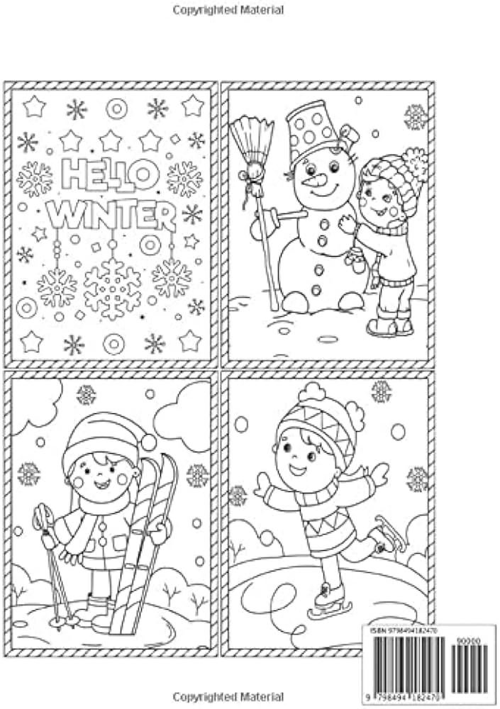 Jumbo winter coloring book for kids ages