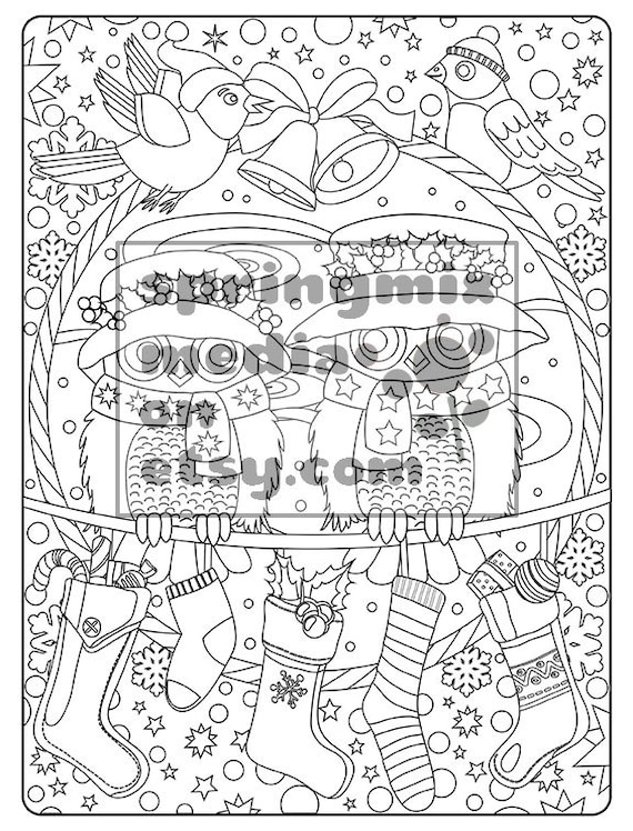 Coloring page to relax soothing calm and delightful pages to color winter holiday