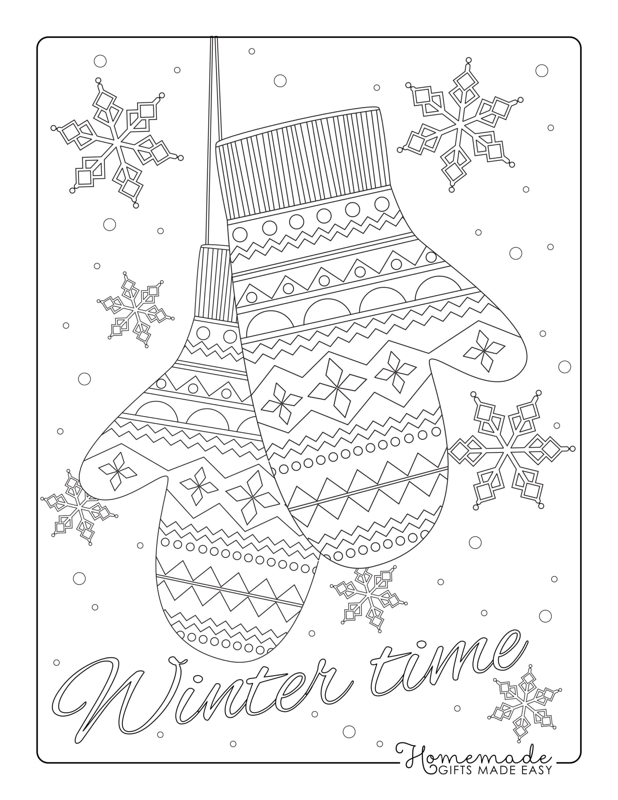 Free winter coloring pages for adults