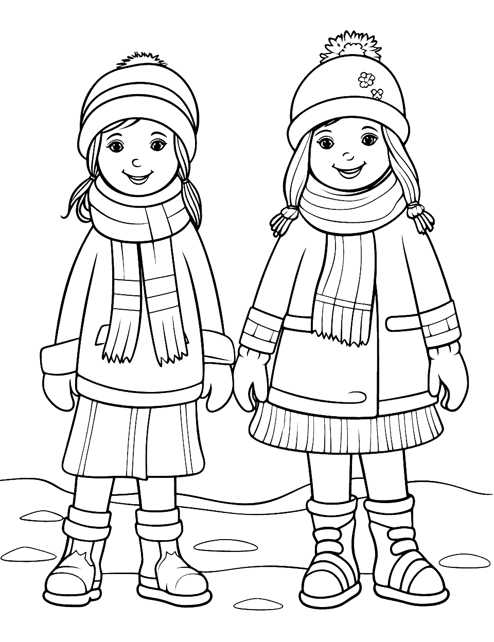 Winter coloring pages free printable sheets