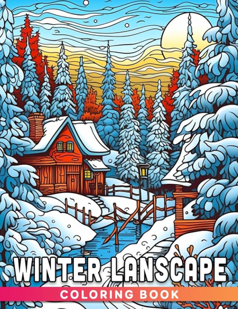 Winter landspe coloring book unwind and find peace with winter landspe coloring pages perfect for kids and adults great gift idea bradshaw aaminah books