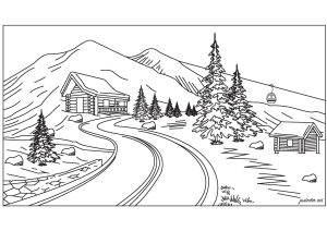 Winter coloring pages for adults kids