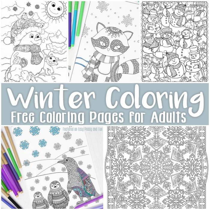 Free printable winter coloring pages for adults