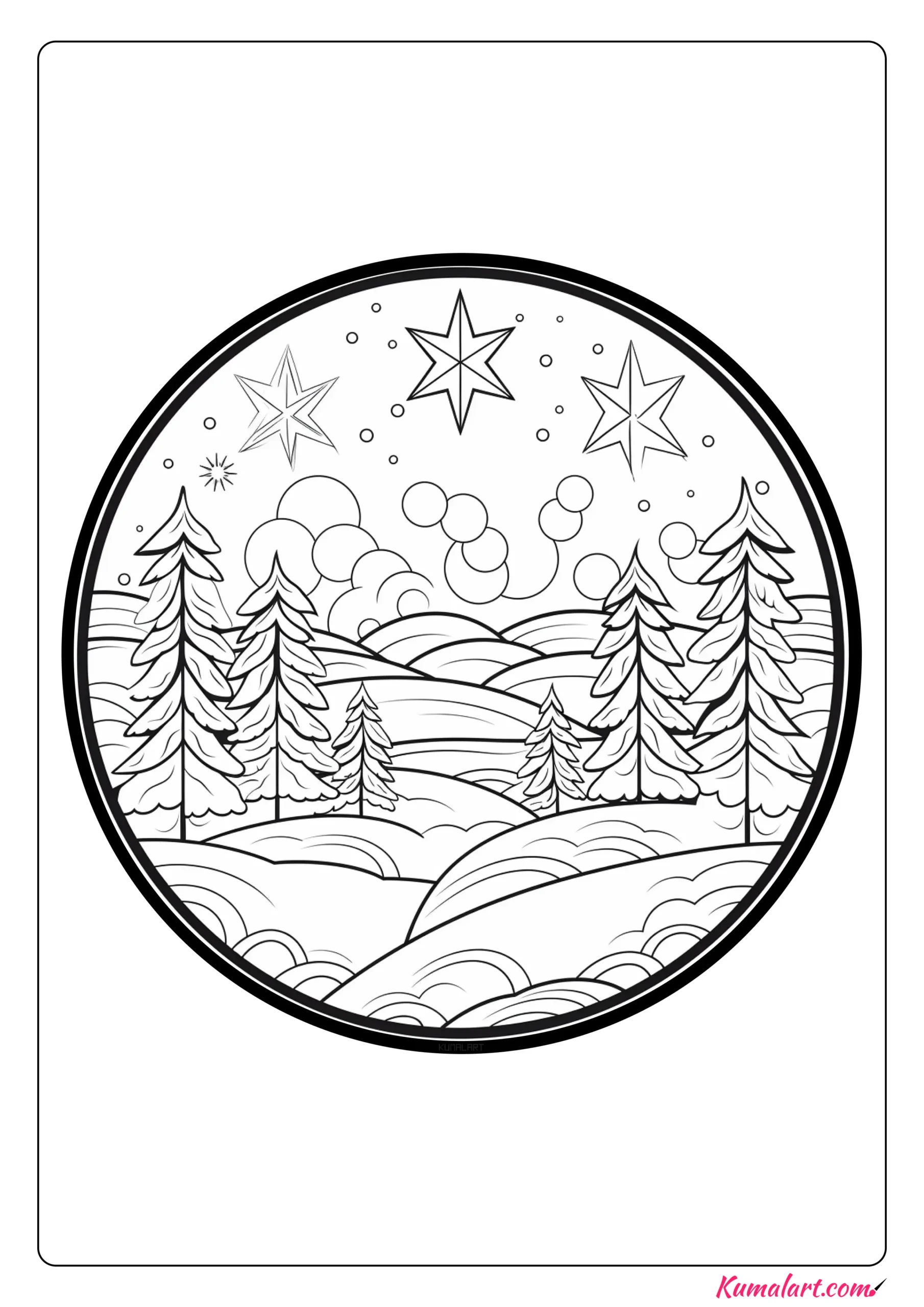 Dreamy winter mandala coloring page printable a page