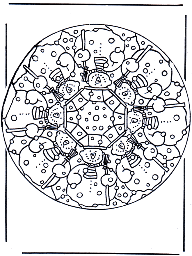 Coloring pages mandala winter