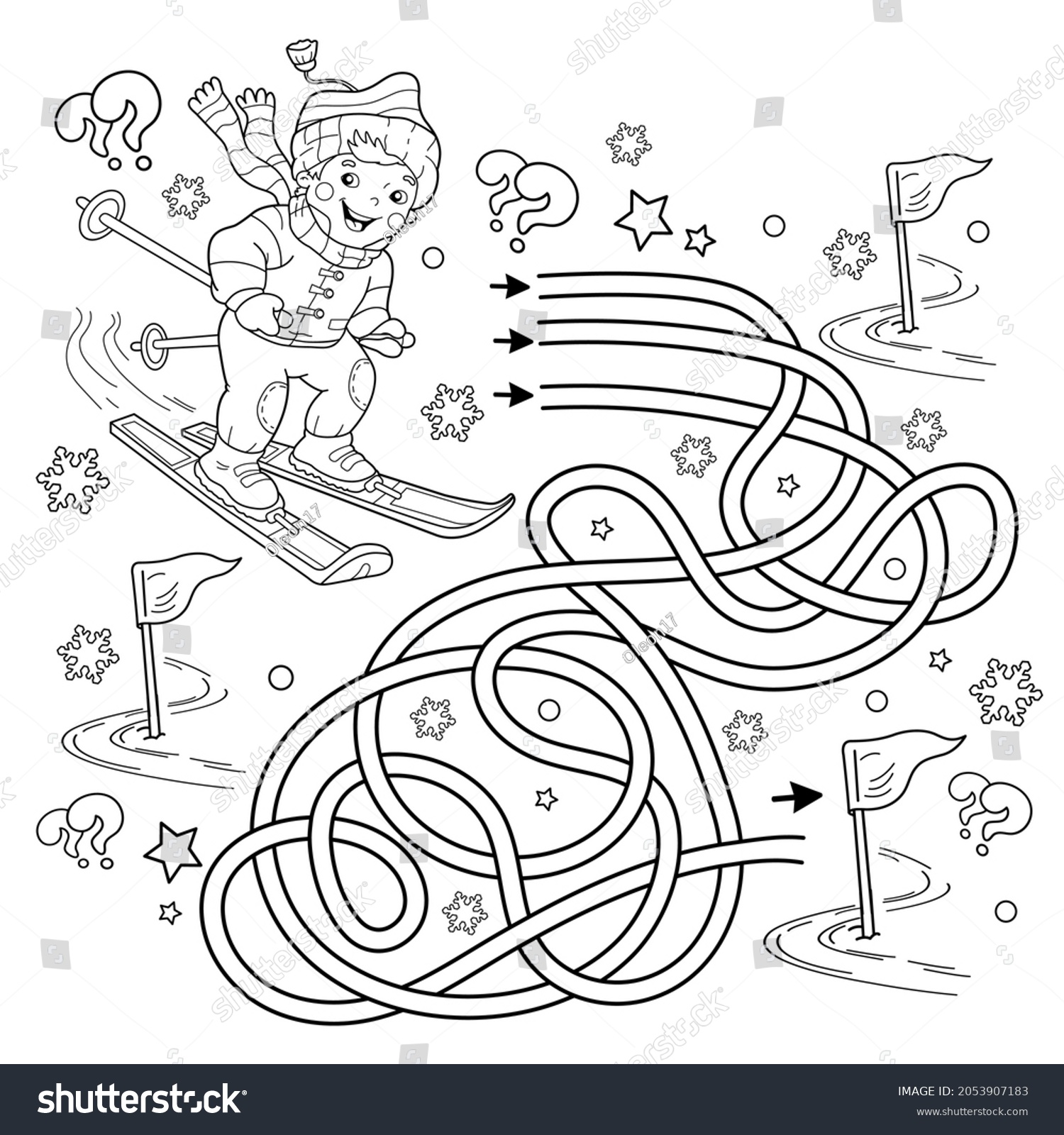Maze labyrinth game puzzle tangled road stock vector royalty free