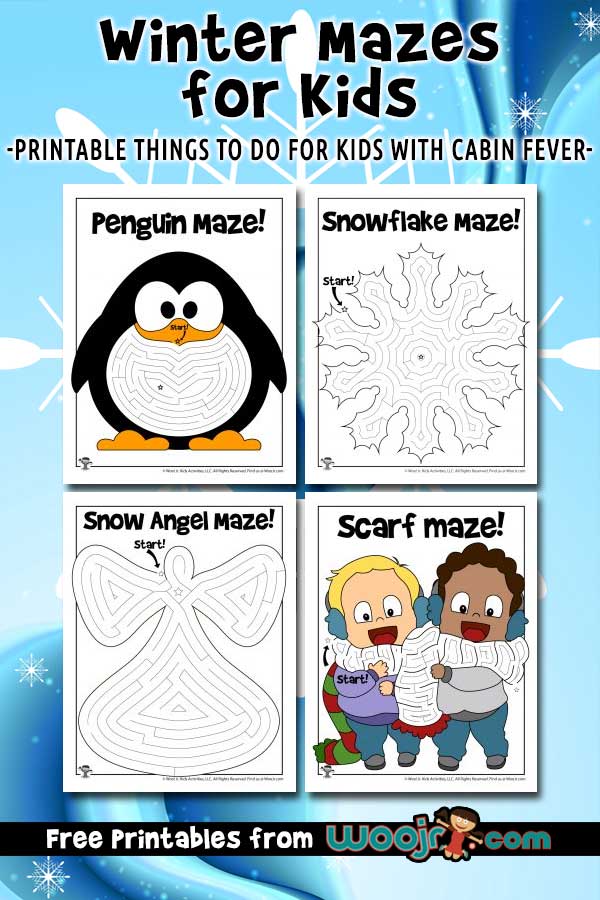 Printable winter mazes for kids woo jr kids activities childrens publishing