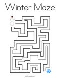 Winter maze coloring page