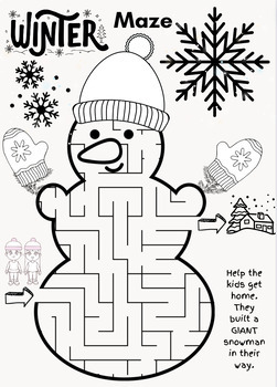 Winter maze coloring writing fun sel early finishers by faulkner english