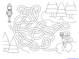 Winter mazes for kids