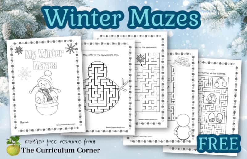 Winter mazes for children