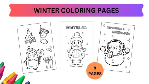 Winter coloring pages winter pdf coloring winter coloring sheets winter printables winter activity coloring instant download