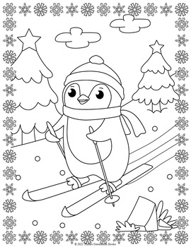 Cute winter penguins coloring pages fun winter coloring sheets kindergarten