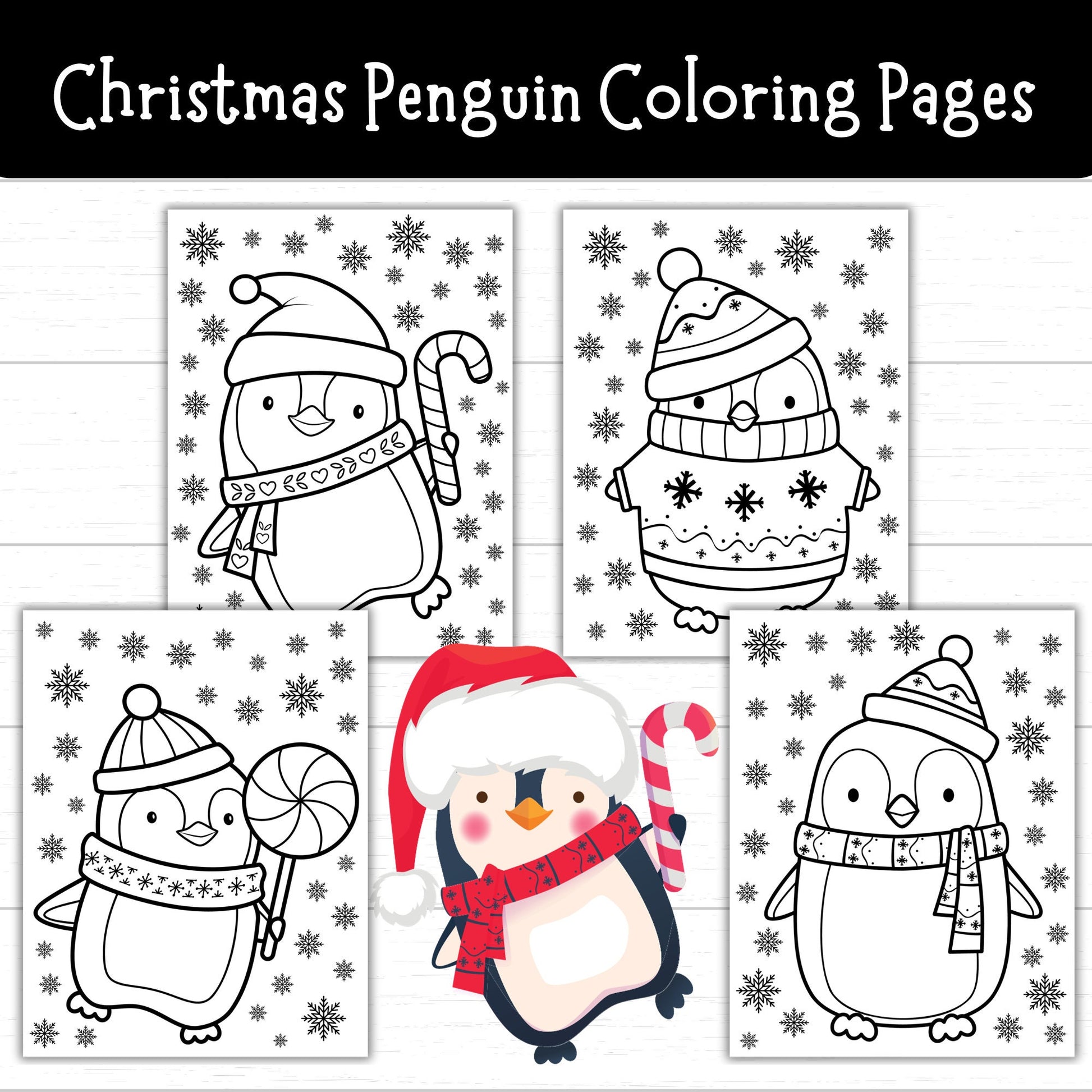 Winter penguin coloring pages