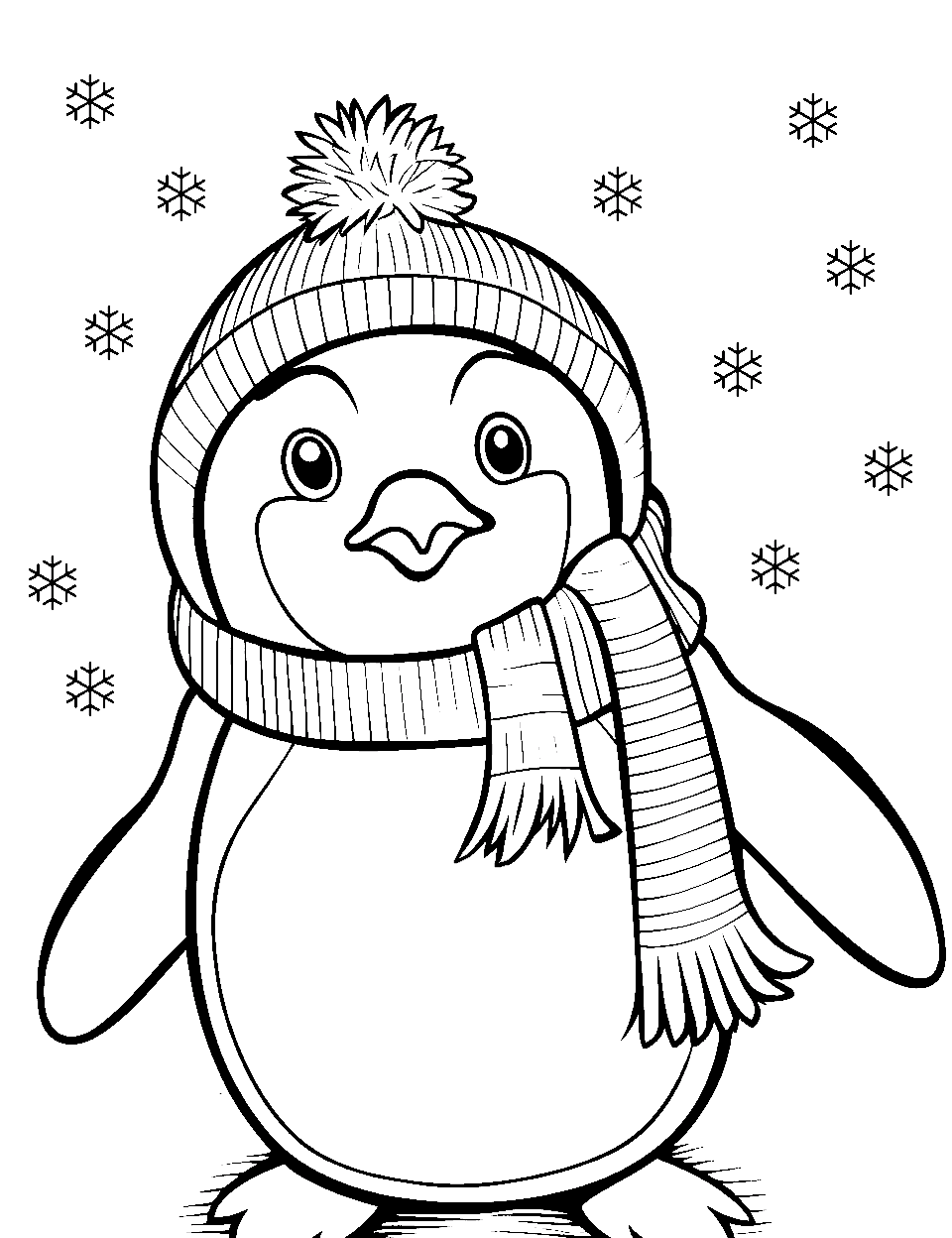 Penguin coloring pages free printable sheets