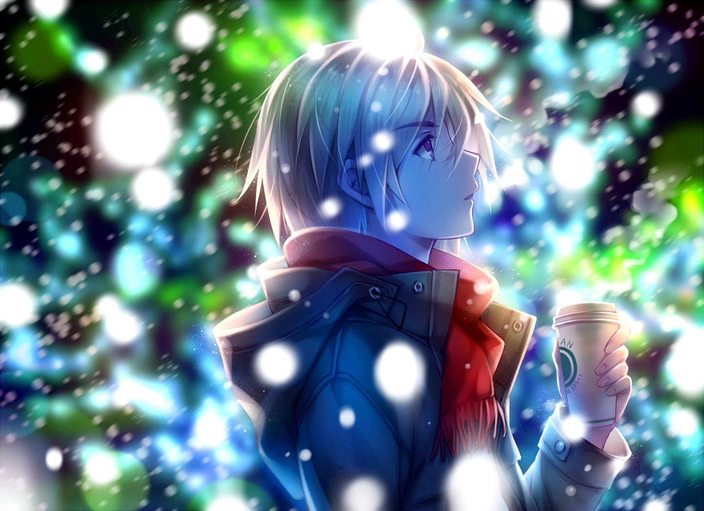 Male anime snow winter wallpaper x