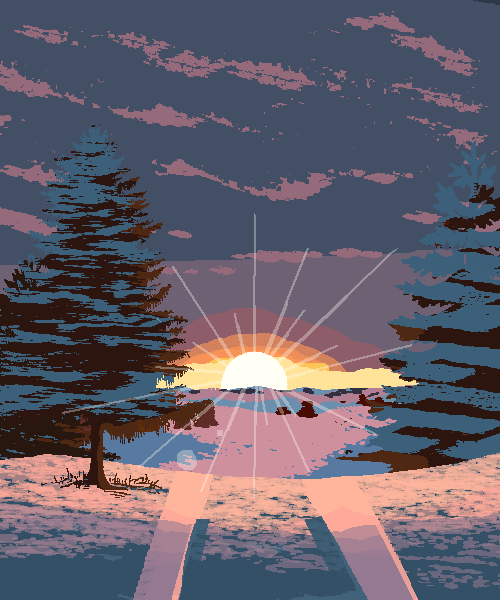 Pixel art winter road pixel art winter road pixel art landscape cool pixel art pixel art