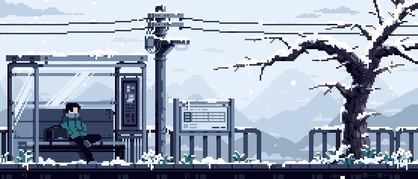 Pixel art on waiting for winter days by lennsan httpstcoldutin