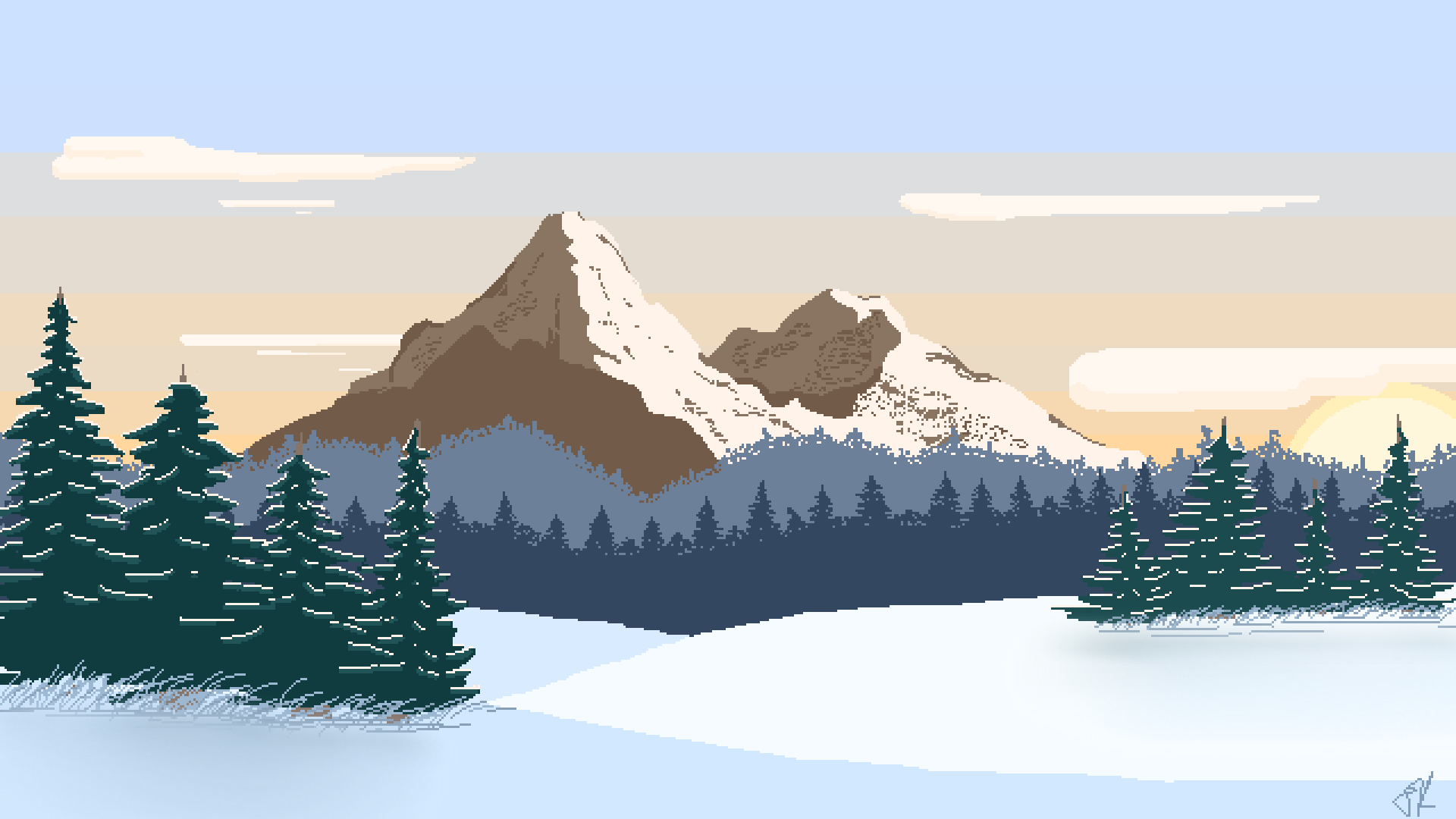 Winter pixel wallpapers