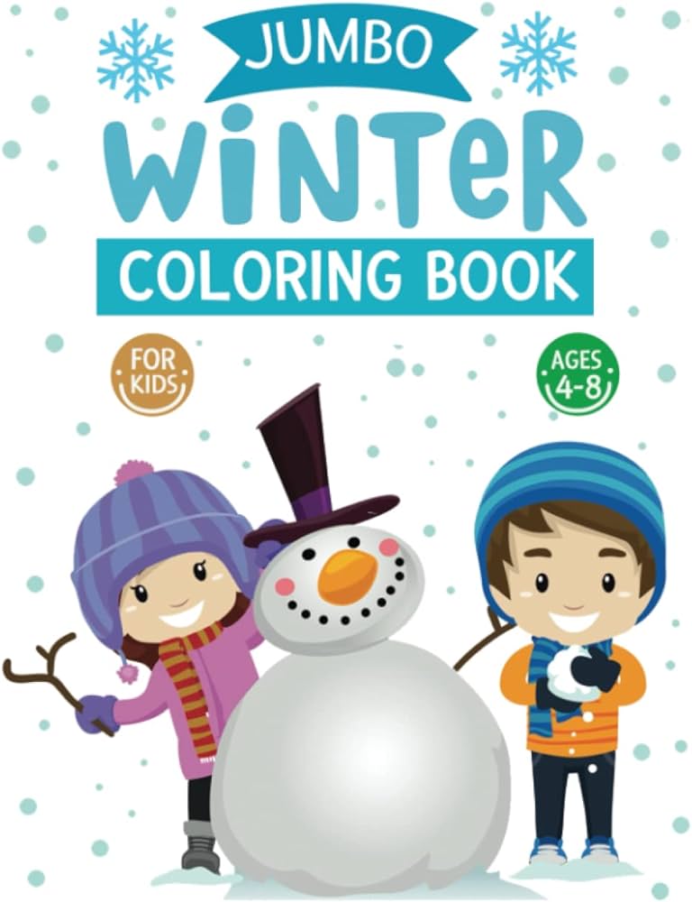Jumbo winter coloring book for kids ages