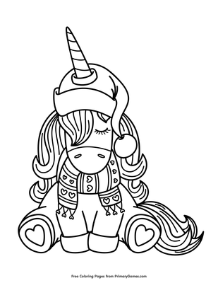 Winter unicorn coloring page â free printable pdf from