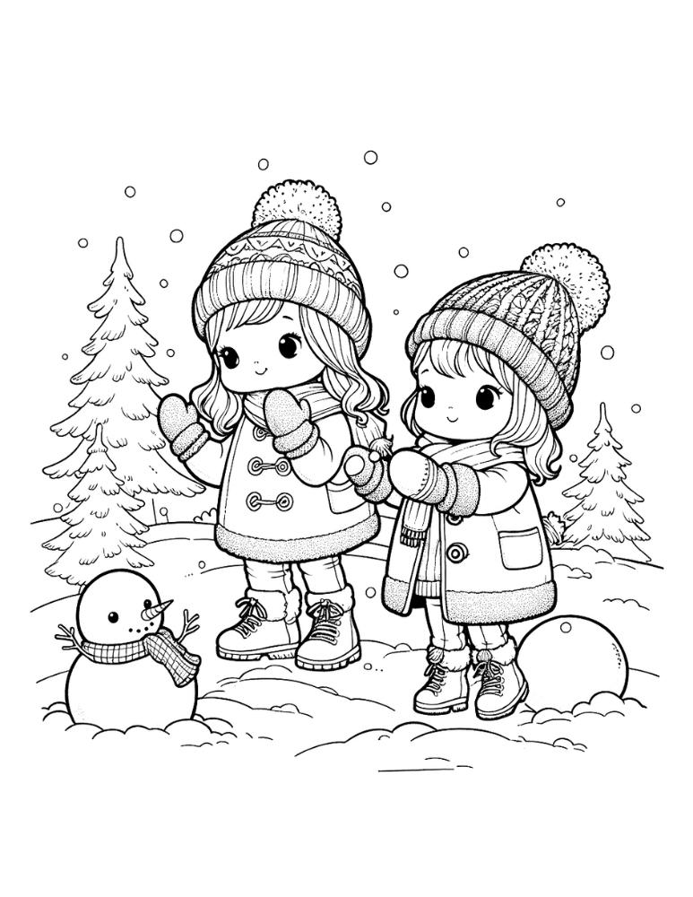 Free winter coloring pages for kids