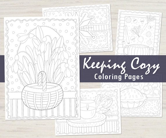 Keeping cozy winter coloring pages pdf mini coloring book winter coloring page printable coloring pages line art to color