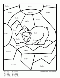 Winter themed printable multiplication worksheets animal jr