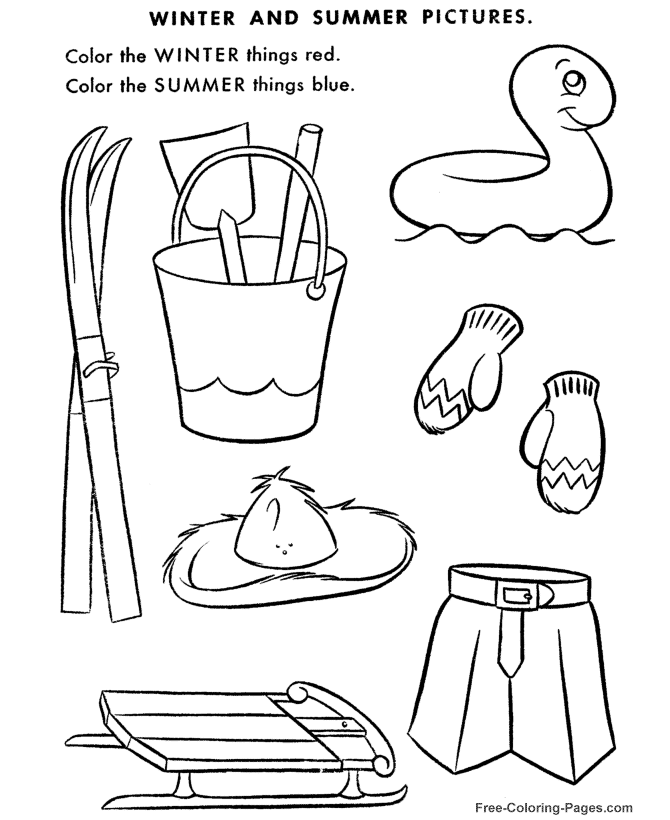 Winter coloring sheets