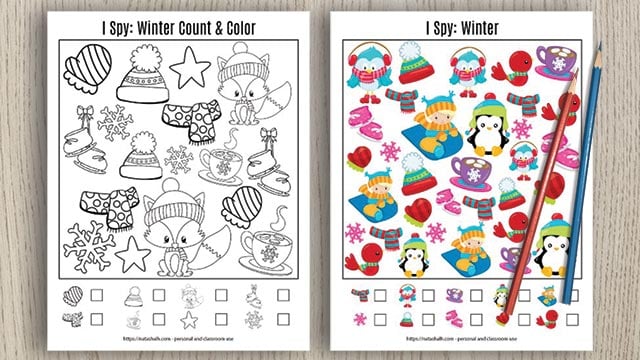 Winter i spy printable