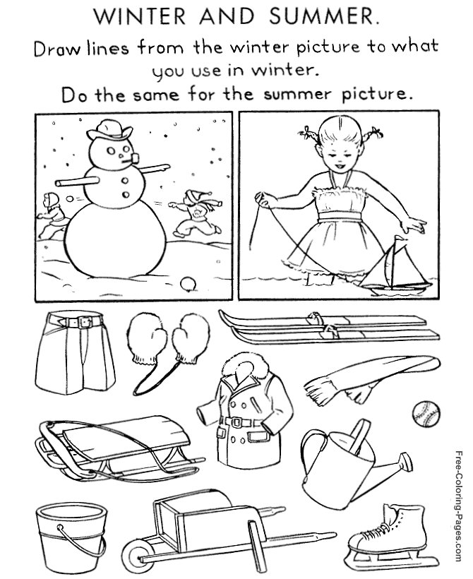 Winter coloring sheets